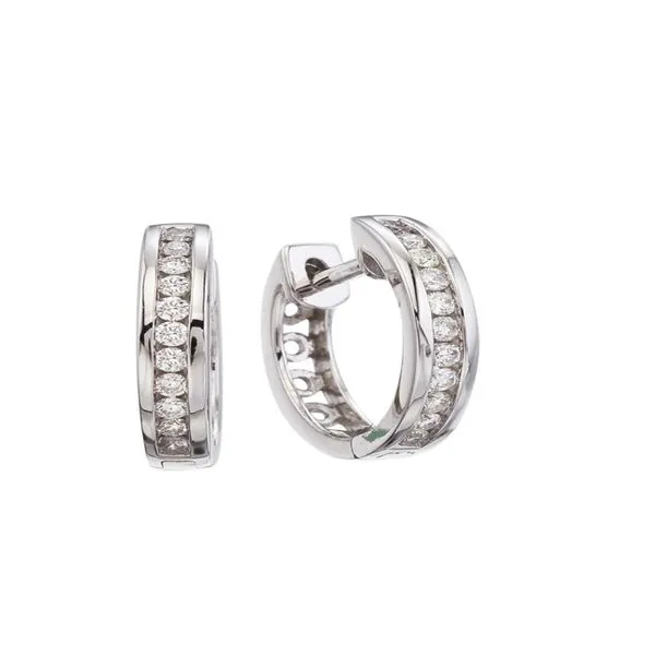 14K White Gold 0.25 Ct Diamond Hoop Earrings Ambassador Diamond Jewelers Tucson, AZ
