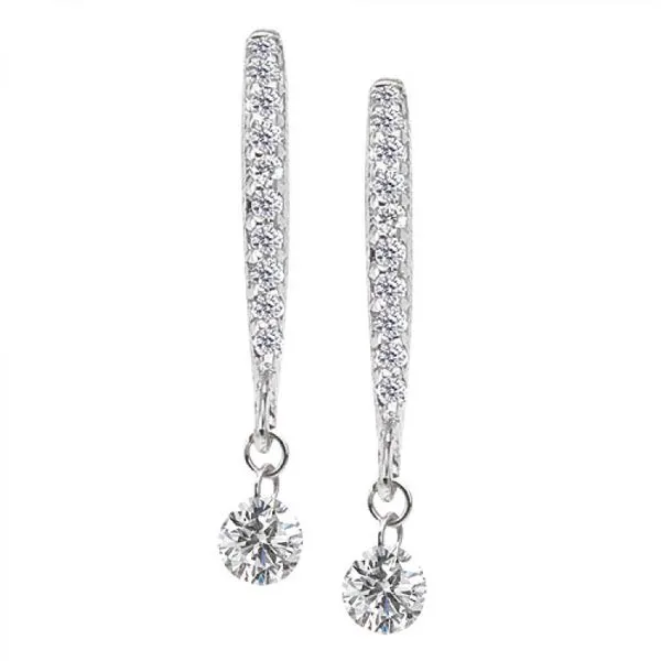 14K White Gold .30 Ct Dashing Diamonds Earrings Ambassador Diamond Jewelers Tucson, AZ