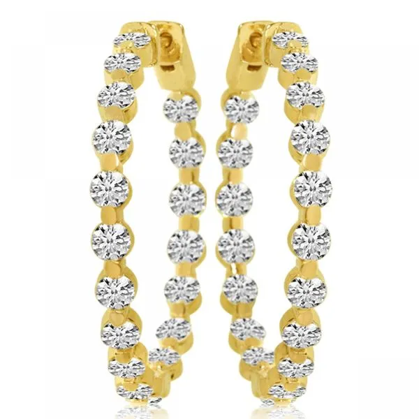 14k Rose Gold Secure Lock In Out Hoops Ambassador Diamond Jewelers Tucson, AZ