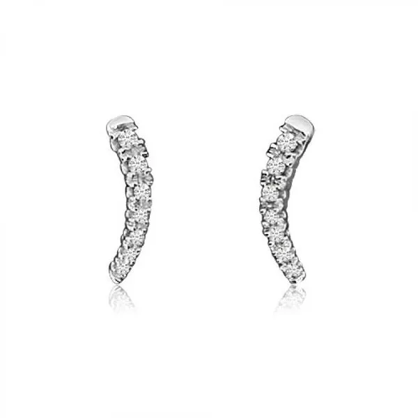 14K White Gold Diamond Ear Climbers Ambassador Diamond Jewelers Tucson, AZ