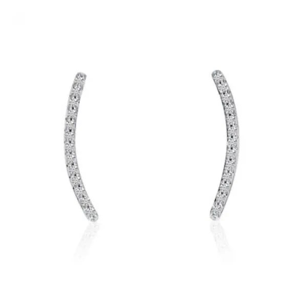 14K White Gold Diamond Ear Climbers Ambassador Diamond Jewelers Tucson, AZ
