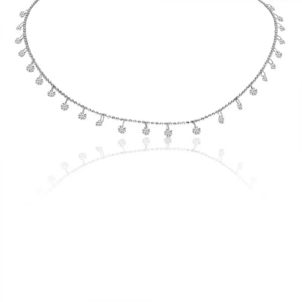 14K White Gold Dashing Diamonds 24 Diamond 1.20 Ct 17 inch Necklace Moseley Diamond Showcase Inc Lexington, SC