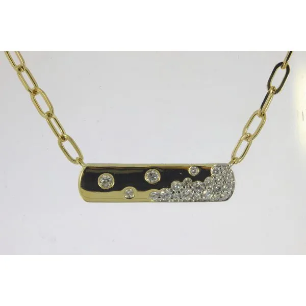 14K Yellow Gold Diamond Scattered Bar Necklace Rick's Jewelers California, MD