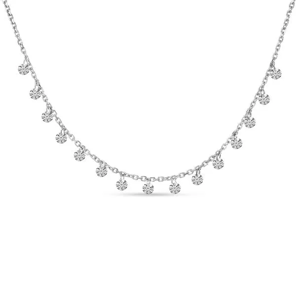 14K White Gold Dashing Diamonds 15 Pierced Diamond Necklace Ambassador Diamond Jewelers Tucson, AZ