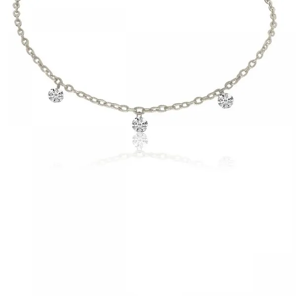 14K White Gold 20 inch .75 ct Triple Diamond Dashing Diamonds Necklace Ambassador Diamond Jewelers Tucson, AZ