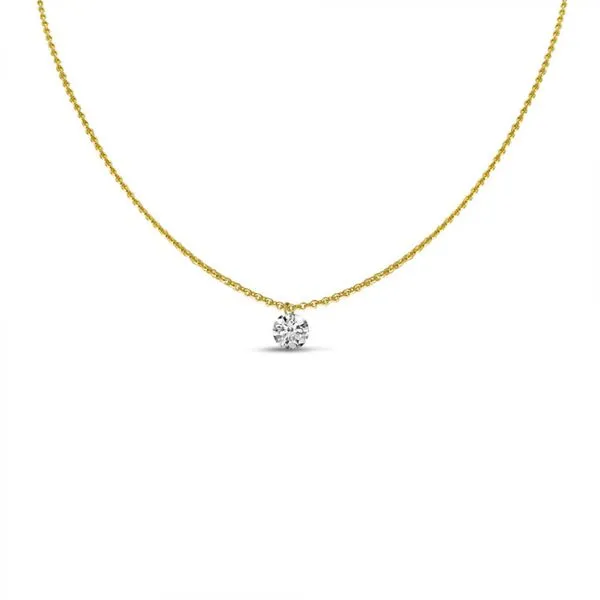14K Yellow Gold Dashing Diamond Single Diamond 18 inch Cable Necklace Ambassador Diamond Jewelers Tucson, AZ