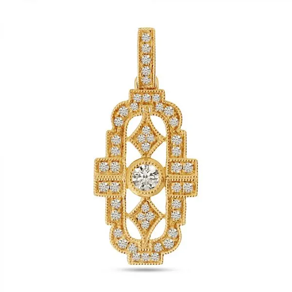 14K Rose Gold Art Deco Diamond Pendant Clater Jewelers Louisville, KY