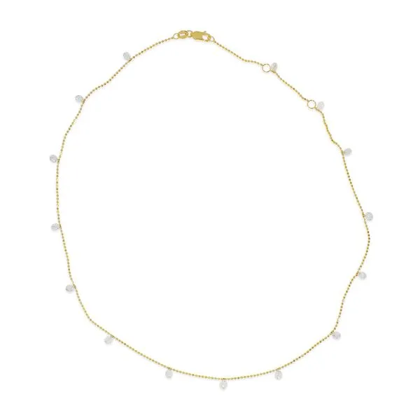 14K Yellow Gold 15 Diamond 2.25 ct Dashing Diamond 18 inch Bead Chain Necklace Clater Jewelers Louisville, KY