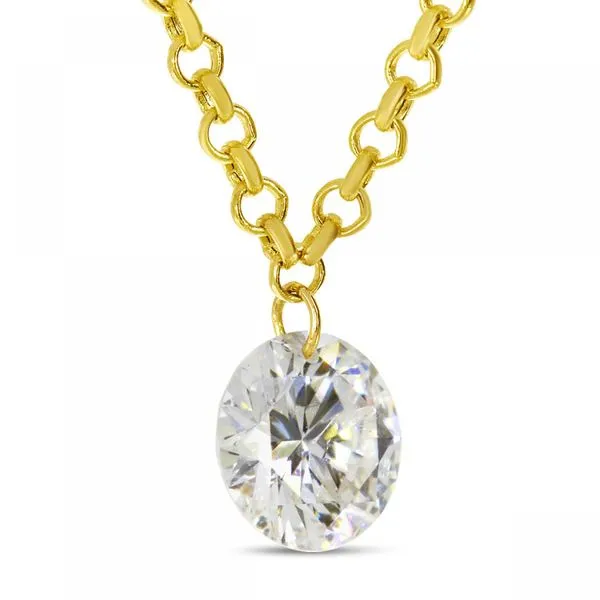 14K Yellow Gold Dashing Diamond Single Pierced Cable 18 inch Necklace Clater Jewelers Louisville, KY