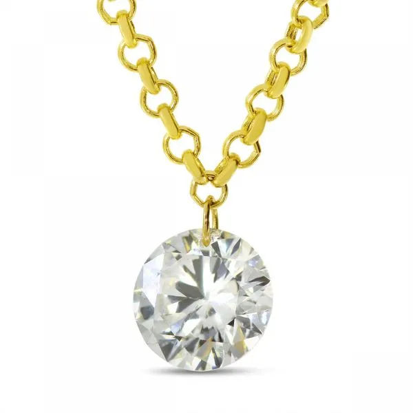 14K Yellow Gold Dashing Diamond Single Pierced Cable Necklace Woelk's House of Diamonds Russell, KS