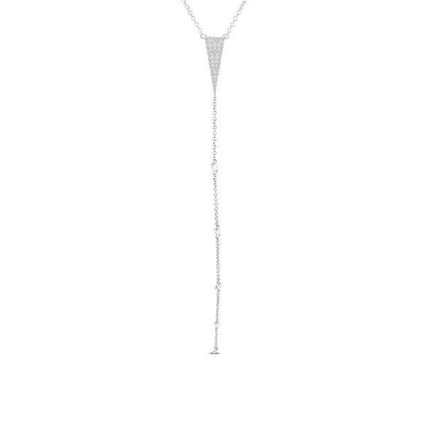 14K White Gold Dashing Diamond 5 Stone Y Necklace Ambassador Diamond Jewelers Tucson, AZ