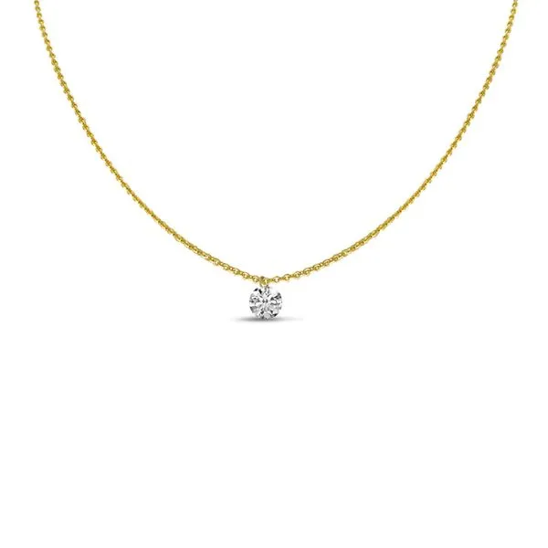 14K Yellow Gold Dashing Diamond Single Diamond By the Yard 18 Necklace