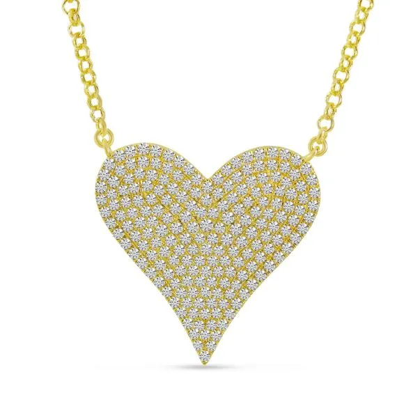14K Yellow Gold Diamond Heart Necklace Ambassador Diamond Jewelers Tucson, AZ