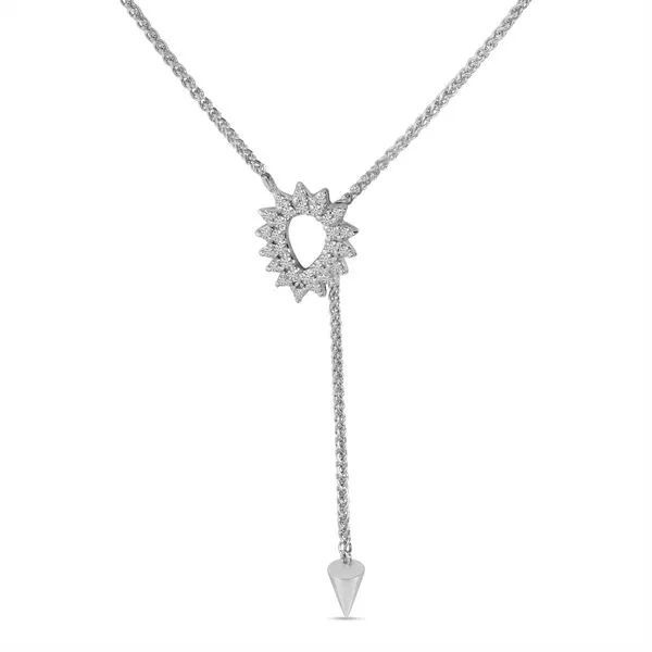 14K White Gold Long Diamond Toggle Necklace Jimmy Smith Jewelers Decatur, AL