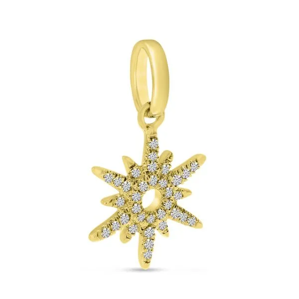 14K Yellow Gold Diamond Star Pendant Image 2 Rick's Jewelers California, MD