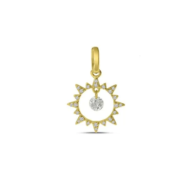 14K Yellow Gold Dashing Diamonds Sun Pendant Rick's Jewelers California, MD
