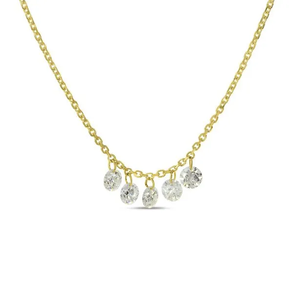 14K Yellow Gold 5 Diamond Dashing Diamond 18 inch Cable Necklace Clater Jewelers Louisville, KY