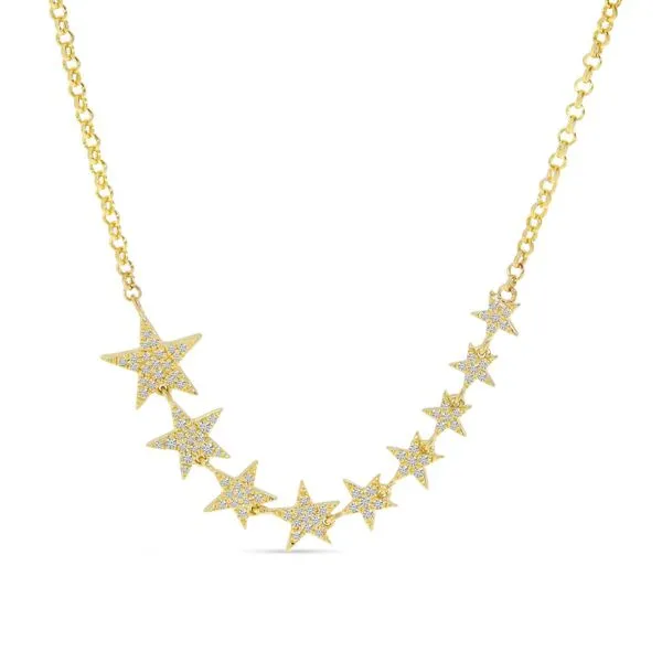14K Yellow Gold Diamond Star 18 inch Necklace Ambassador Diamond Jewelers Tucson, AZ