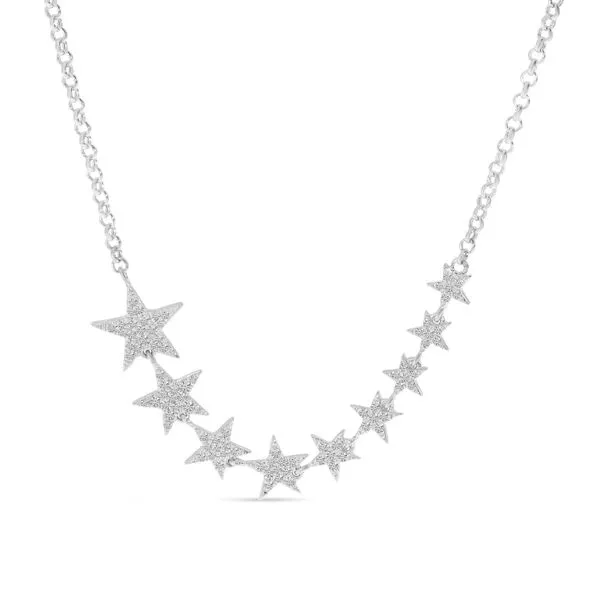 14K White Gold Diamond Star 18 inch Necklace Ambassador Diamond Jewelers Tucson, AZ