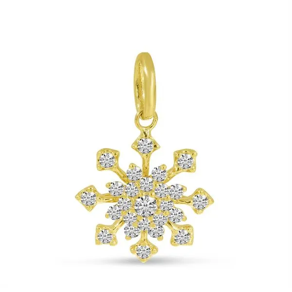 14K Yellow Gold Diamond Snowflake Pendant Ambassador Diamond Jewelers Tucson, AZ