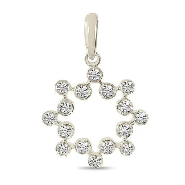 14K White Gold Diamond Bezel Circle Pendant Moseley Diamond Showcase Inc Lexington, SC