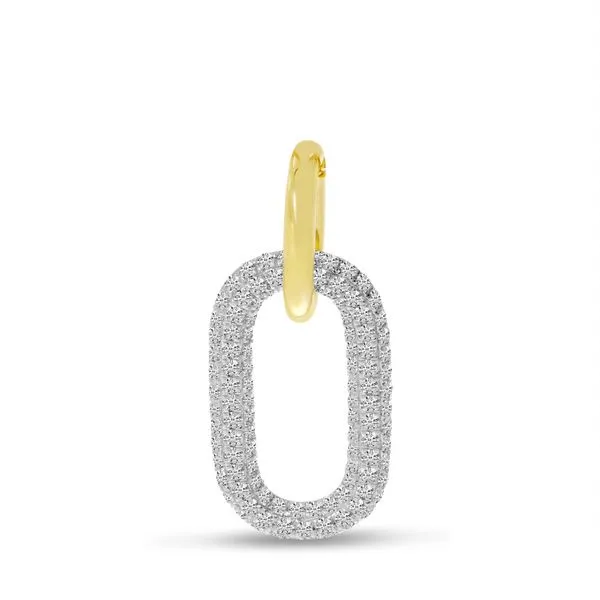 14k Yellow Gold Pave Diamond and Gold Link Pendant Ambassador Diamond Jewelers Tucson, AZ