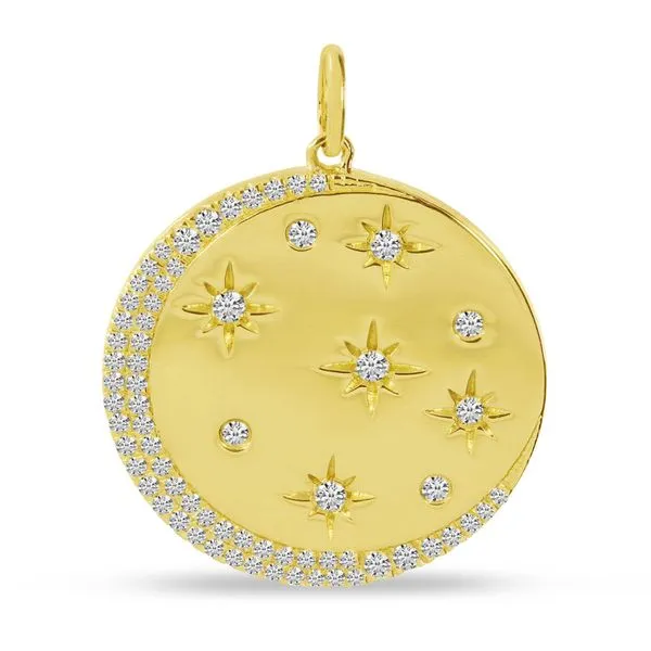 14K Yellow Gold Diamond Star Disc Pendant Ambassador Diamond Jewelers Tucson, AZ