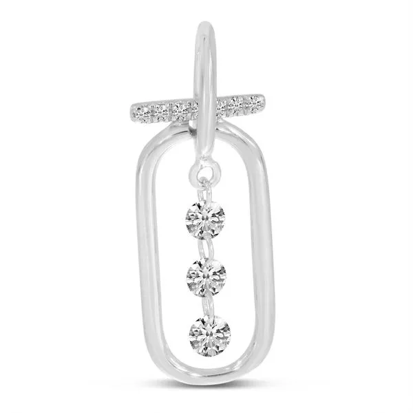 14K White Gold Dashing Diamond Large Paper Clip Pendant J. Meredith Jewelers Delafield, WI