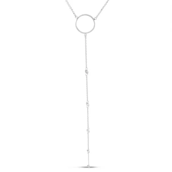 14K White Gold Dashing Diamond Circle Lariat Necklace Dahlkemper's Jewelry Connection Erie, PA