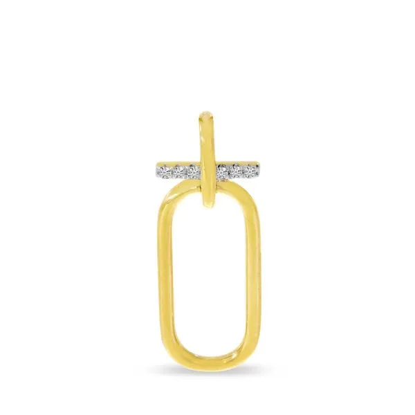 14K Yellow Gold Diamond Wire Paperclip Pendant Moseley Diamond Showcase Inc Lexington, SC