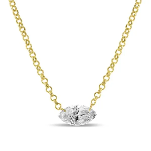 14K Yellow Gold Dashing Diamond Fancy East to West Marquise Cable Chain Necklace Ambassador Diamond Jewelers Tucson, AZ
