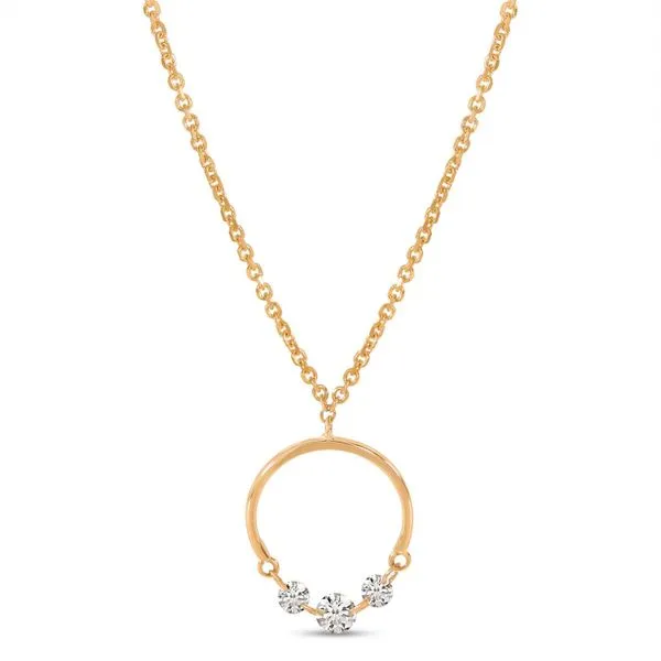 14K Rose Gold Dashing Diamond Half Circle Necklace Moseley Diamond Showcase Inc Lexington, SC