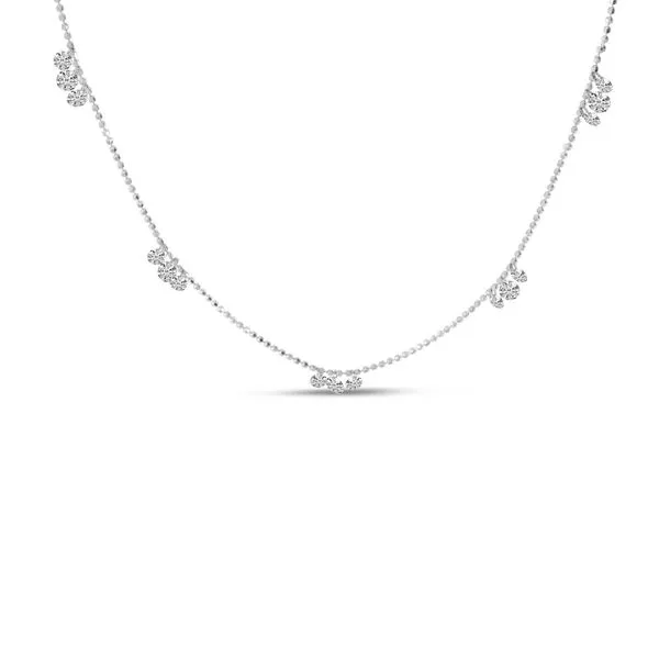 14K White Gold Triple Dashing Diamond Five Station Necklace The Jewelry Source El Segundo, CA