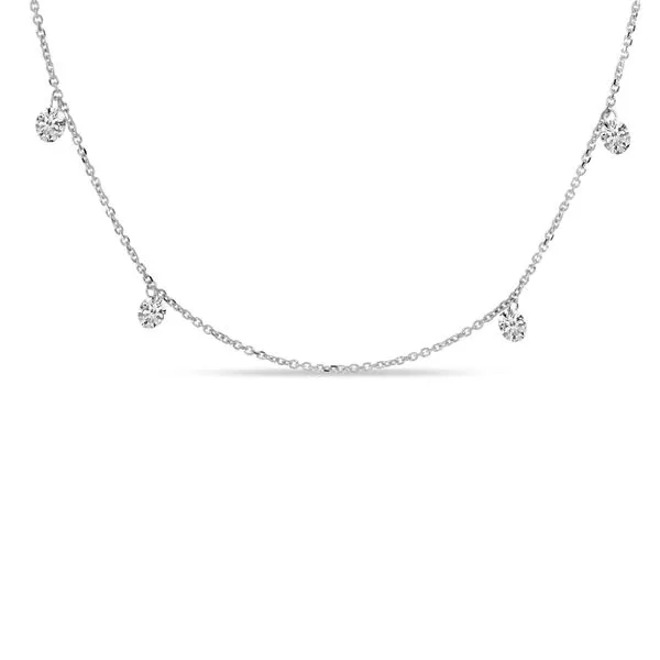 14K White Gold 1.00 ct Diamond Dashing Blank Center 18 inc Cable Chain Necklace Clater Jewelers Louisville, KY