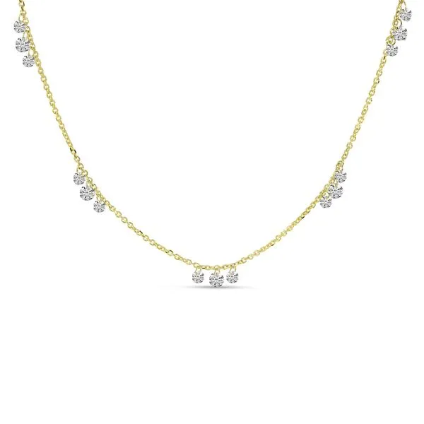14K Yellow Gold Dashing Diamonds 3-Diamond 5-Station Necklace Ambassador Diamond Jewelers Tucson, AZ