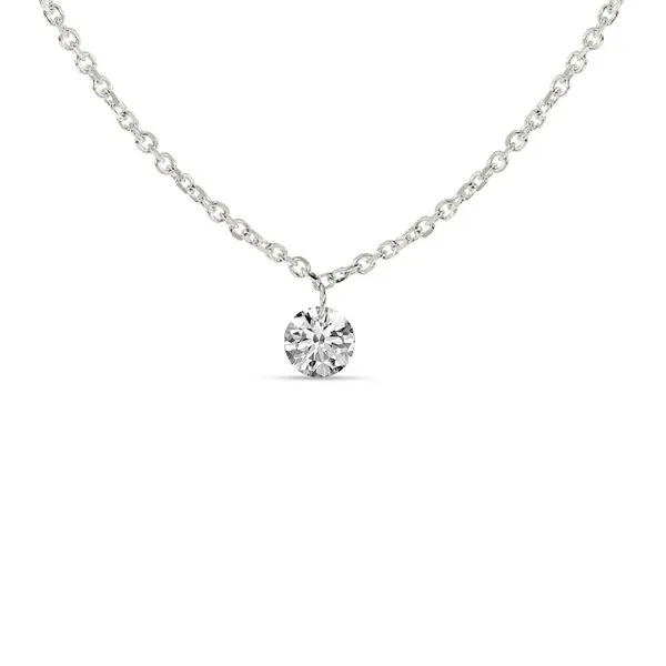 14K White Gold Single Dashing Diamond Cable Chain Necklace Ambassador Diamond Jewelers Tucson, AZ