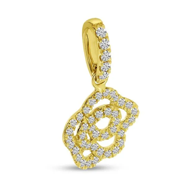 14K Yellow Gold Diamond Petite Flower Stud Earrings Image 2 Ambassador Diamond Jewelers Tucson, AZ