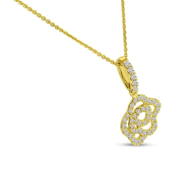 14K Yellow Gold Diamond Petite Flower Stud Earrings Image 3 Ambassador Diamond Jewelers Tucson, AZ