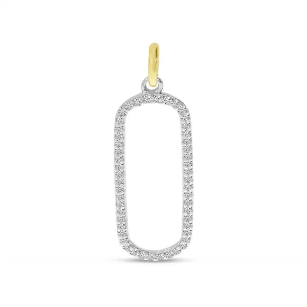 14K Two Tone Yellow and White Gold Diamond Paperclip Pendant Davidson Jewelers East Moline, IL