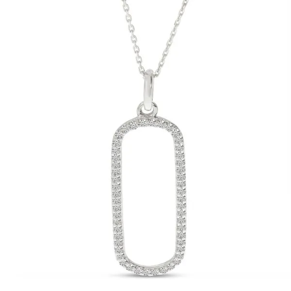 14K White Gold Diamond Paperclip Pendant Clater Jewelers Louisville, KY