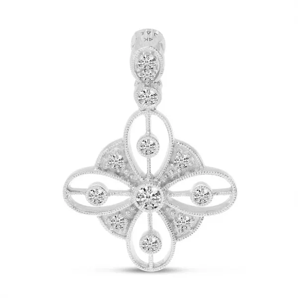 14K Yellow Gold Diamond & Millgrain Pendant Ambassador Diamond Jewelers Tucson, AZ