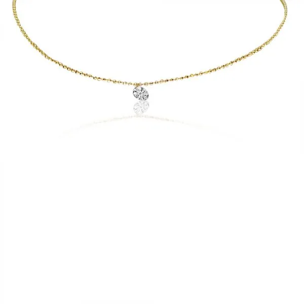 14K Yellow Gold .25 ct Single Dashing Diamond 18 inch Cable Chain Necklace Ambassador Diamond Jewelers Tucson, AZ