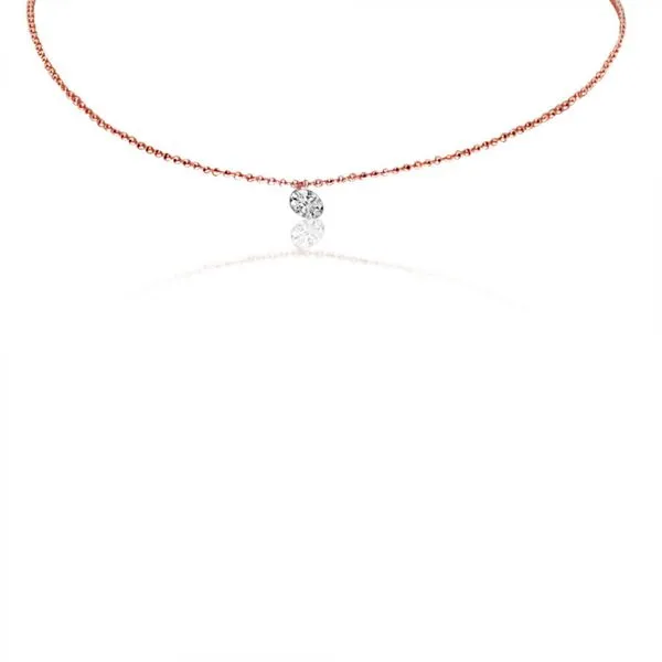 14K Rose Gold .25 ct Single Dashing Diamond 18 inch Cable Chain Necklace Clater Jewelers Louisville, KY