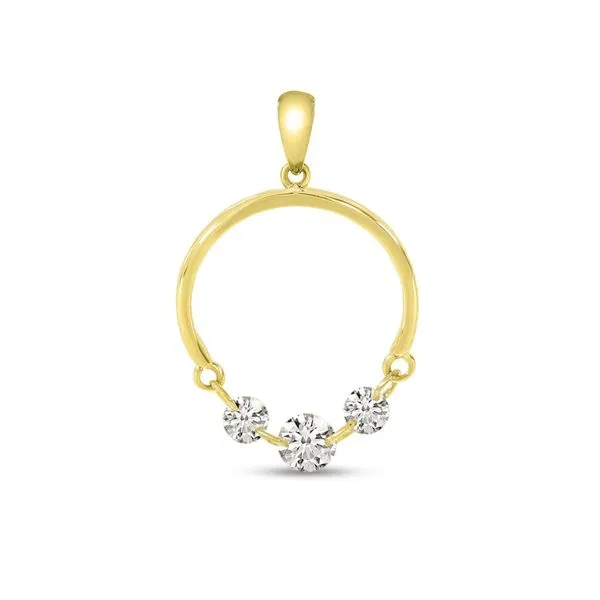 14K Yellow Gold Dashing Diamond Half Circle Pendant Davidson Jewelers East Moline, IL