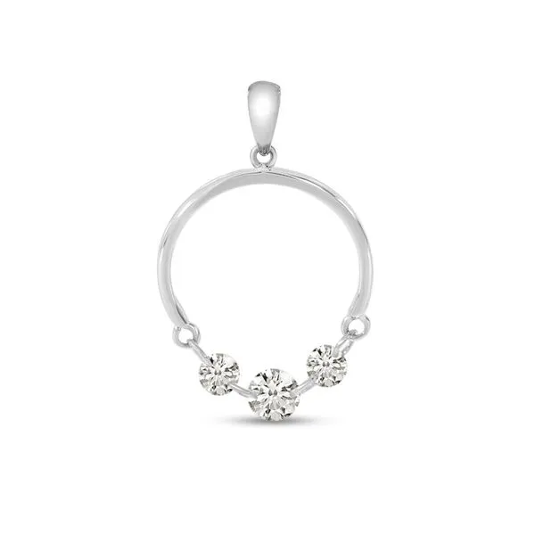 14K White Gold Dashing Diamond Half Circle Pendant Ambassador Diamond Jewelers Tucson, AZ