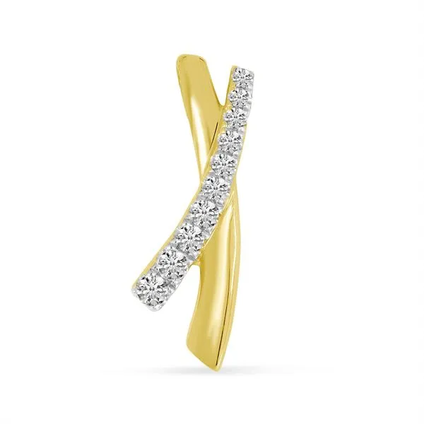 14K Yellow Gold Brushed Gold X Necklace Davidson Jewelers East Moline, IL