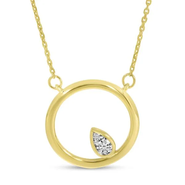 14K Yellow Gold Diamond In Open Circle Necklace Ambassador Diamond Jewelers Tucson, AZ