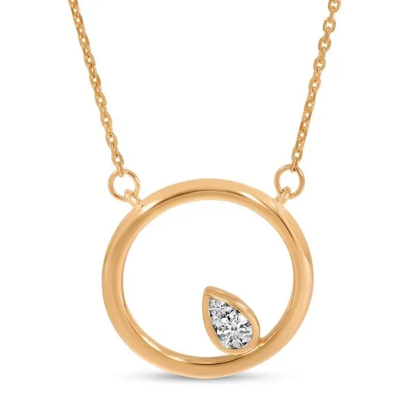 14K Rose Gold Diamond In Open Circle Necklace Clater Jewelers Louisville, KY