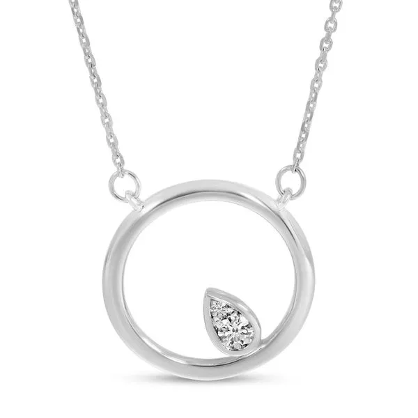 14K White Gold Diamond In Open Circle Necklace Ambassador Diamond Jewelers Tucson, AZ