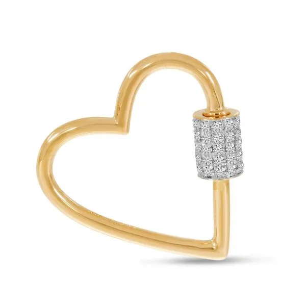 14K Rose Gold Diamond Heart Lock Pendant J. Meredith Jewelers Delafield, WI